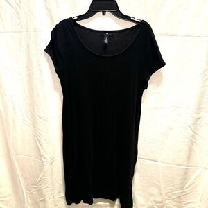 Gap Dress Black Knit Size Med (M) Short Sleeve loose fit swim suit cover pockets
